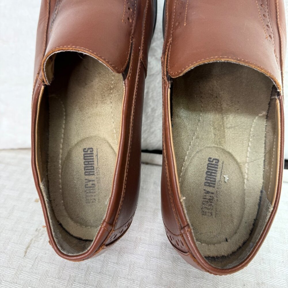 Stacy Adams Brown Leather Mens Dress Shoes Size 11M slip- on loafer - Picture 6 of 9